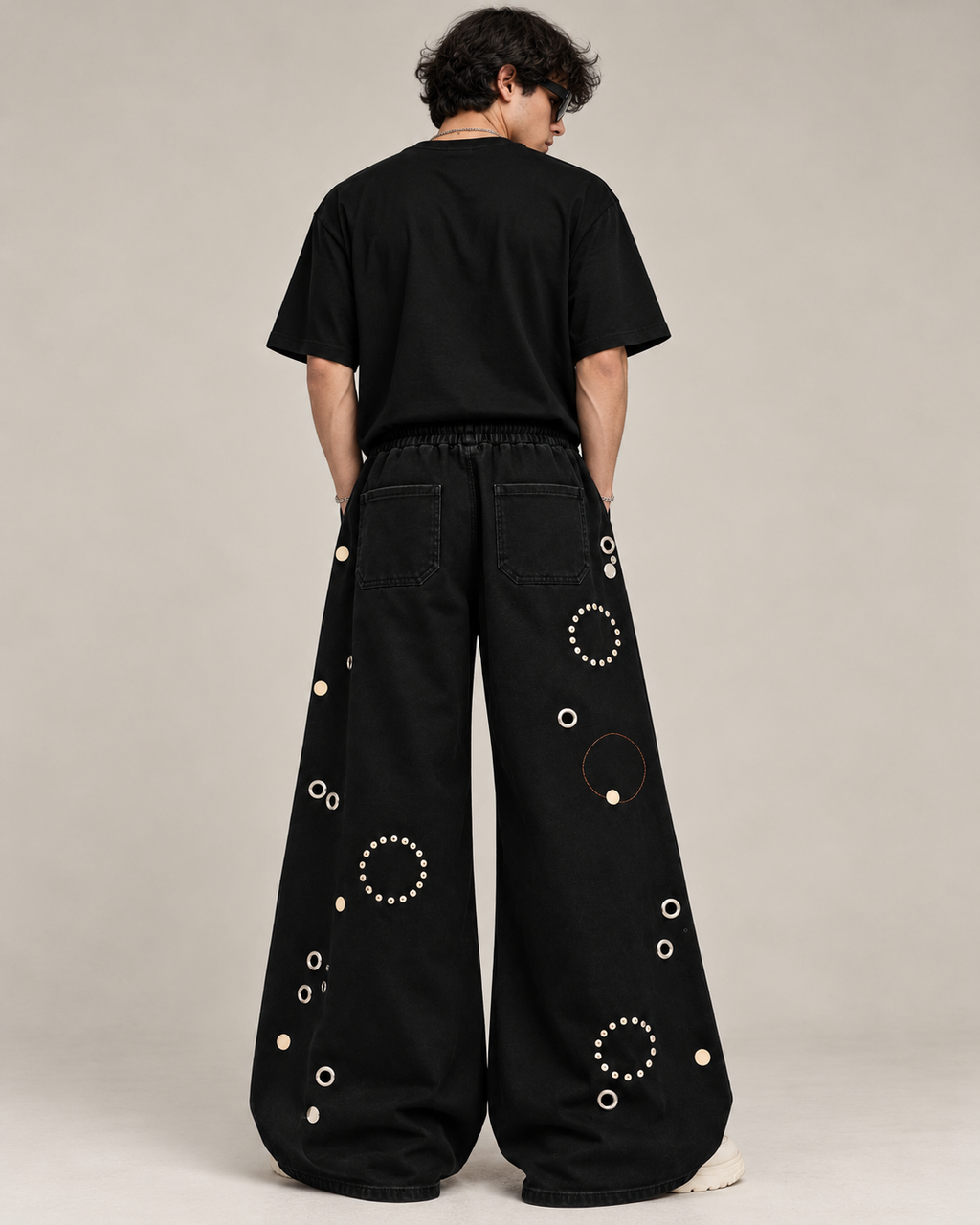 BillionaireZ Orbit Studded Flare Joggers (Black)