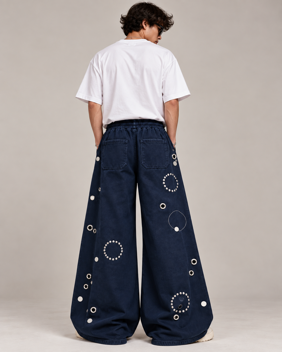BillionaireZ Orbit Studded Flare Joggers (Navy)