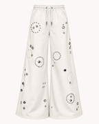BillionaireZ Orbit Studded Flare Joggers (Ivory)