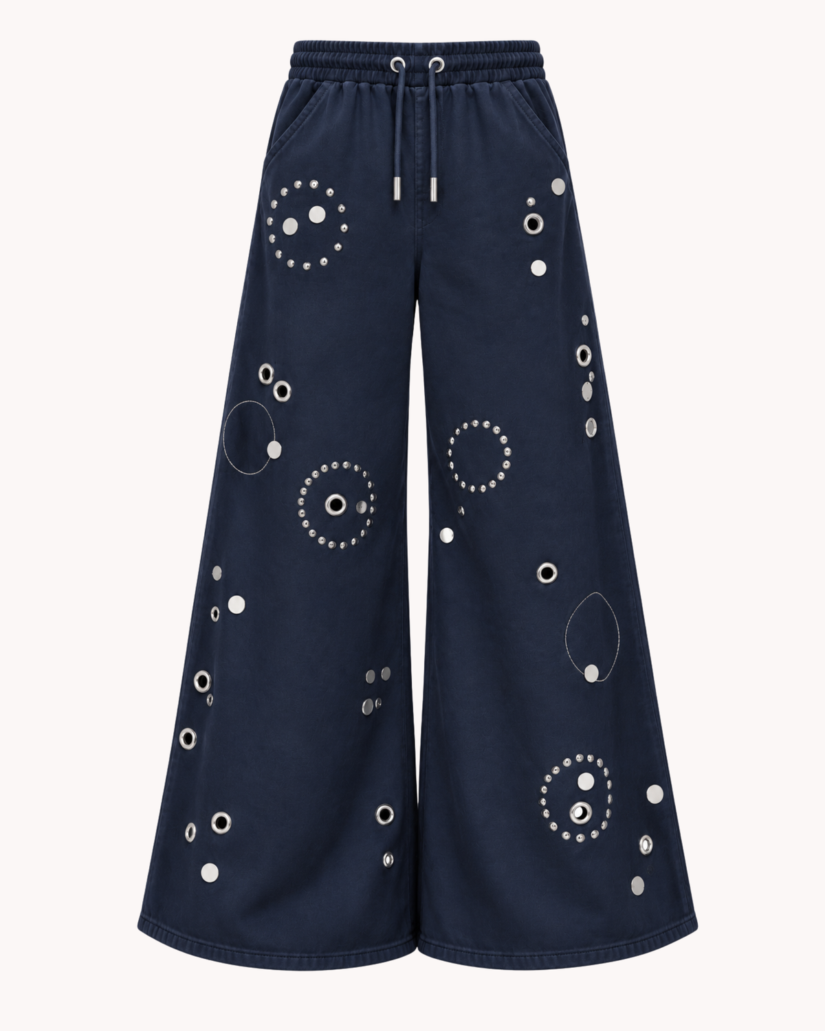 BillionaireZ Orbit Studded Flare Joggers (Navy)