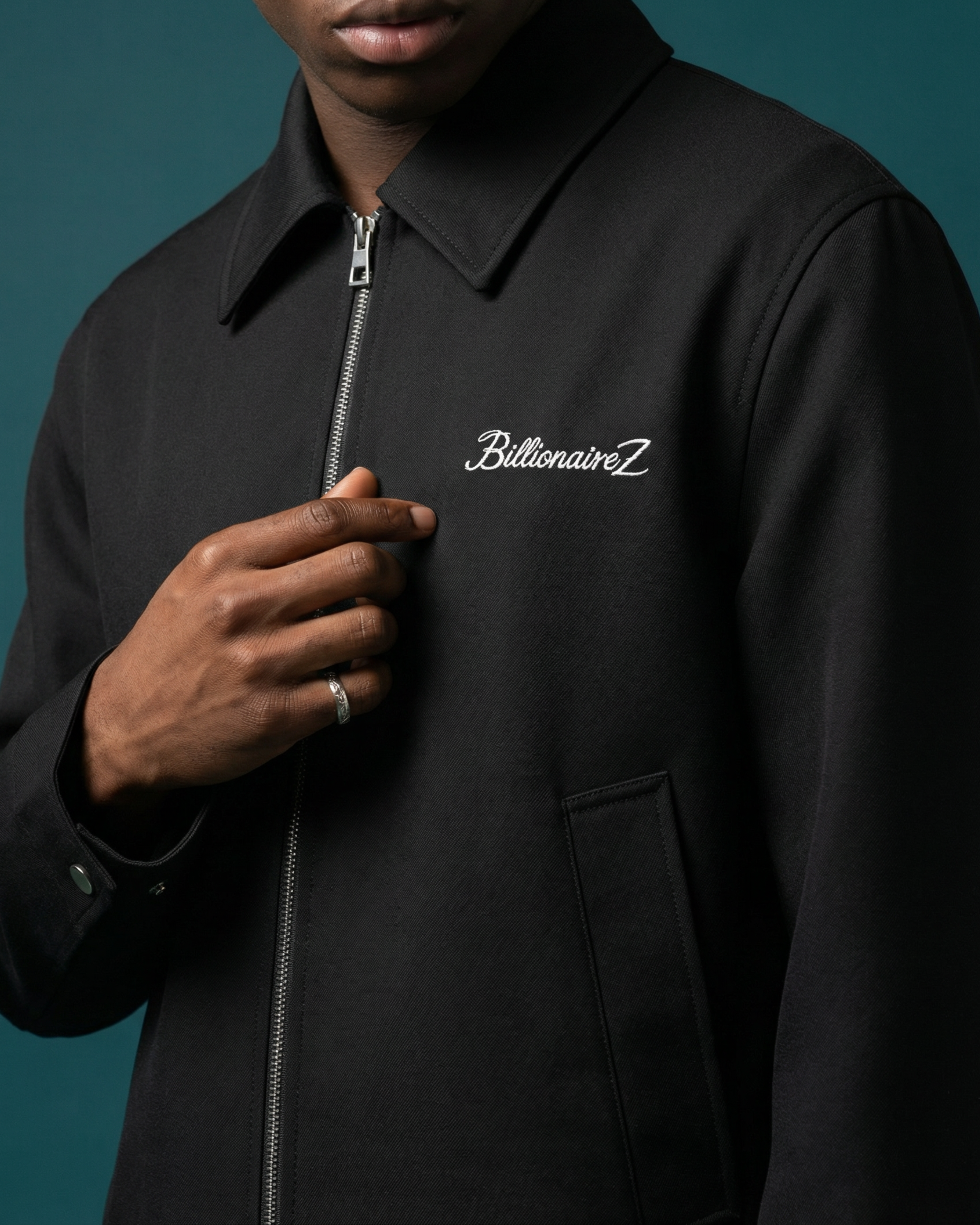 BillionaireZ Noir Authority Zip Jacket